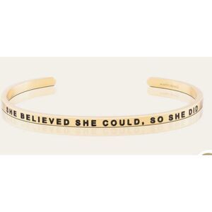 Mantra  18K Gold Plated She Believed She Could, So She Did Bracelet